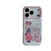 Koreanisches Graffiti-Katzenmädchen Handyhülle für iPhone 17 Pro Max mit Kette