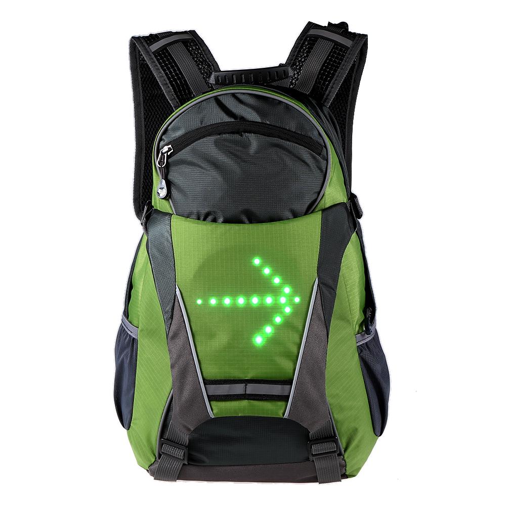 18L Cycle Bicycle Bike Backpack LED Turn Signal Light Reflective Bag Pack Outdoor Safety Night Riding Running Camping