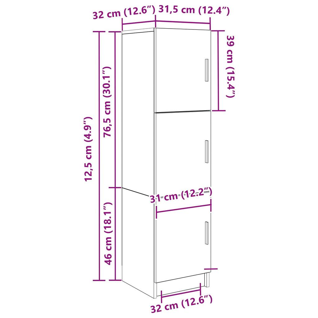 Beistellschrank für das Wohnzimmersofa, Aufbewahrungs- und Ordnungsschrank, 32x32x12,5 cm