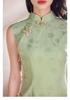 Chinese Retro Green Sleeveless Qipao - Elegant Spring/Summer Dress