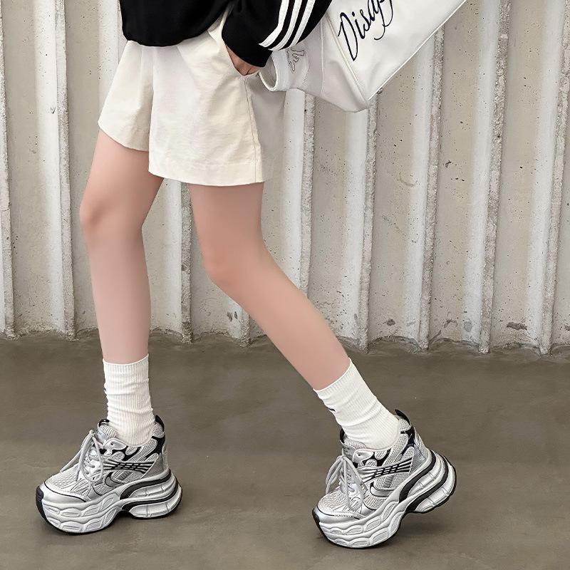 Small Muffin Platform Sneakers Women's 2025 Spring New 12CM Small Inner Height Increase Casual Dad Shoes
