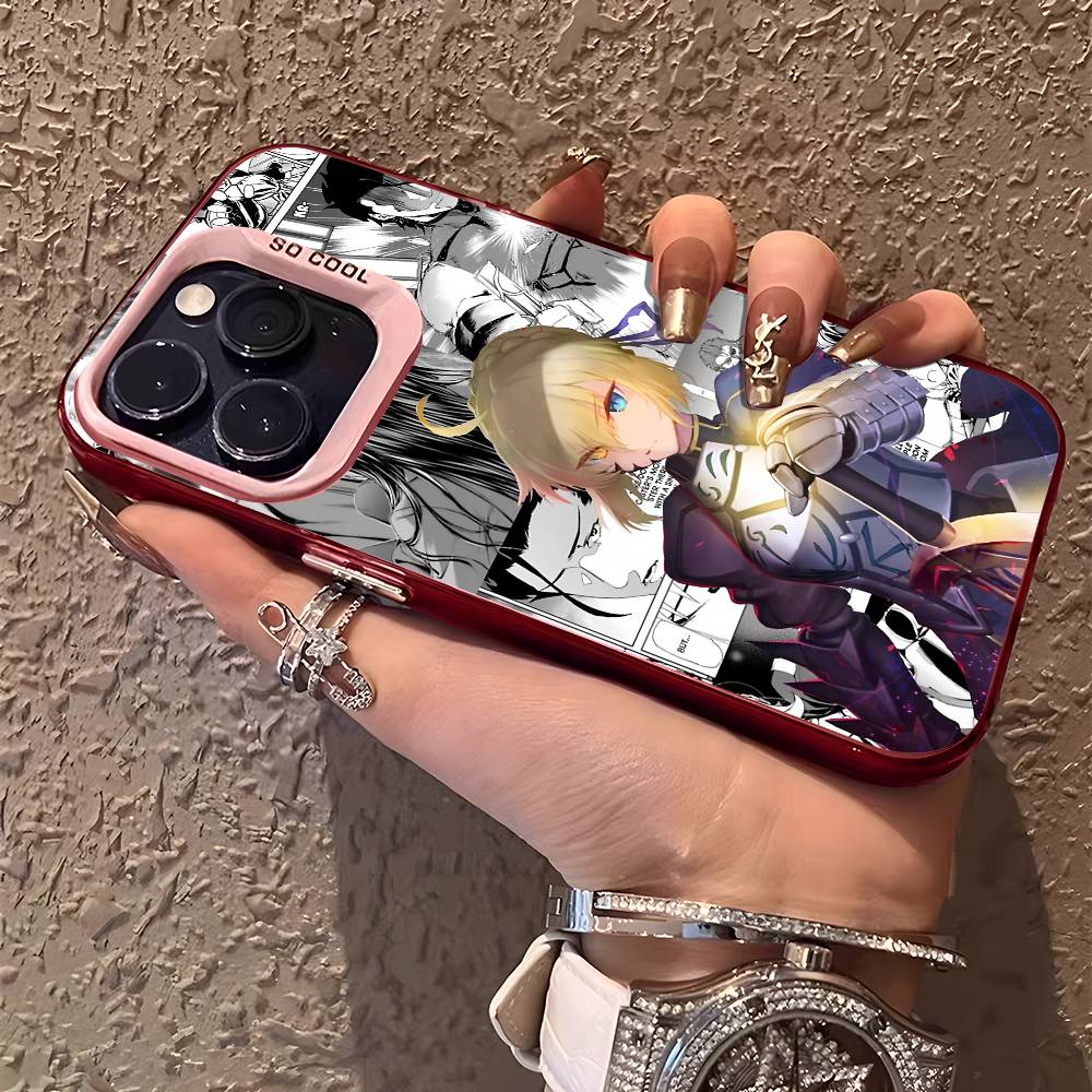 Anime Cool S-Saber Handyhülle Für IPhone 17 16 15 14 13 12 11 Plus Pro Max Mehrfarbig Aurora Laser Stoßfest Funda Cover