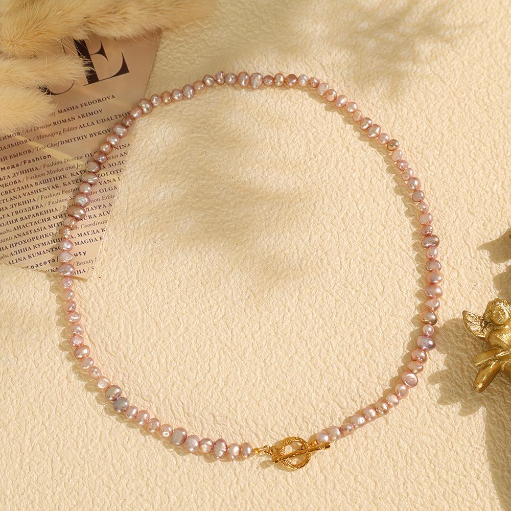 Natural freshwater pearl necklace simple clavicle freshwater pearl necklace fresh and sweet versatile