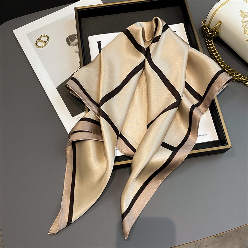 100 % echte Seide, neuer 70 cm langer Naturschal, Damen-Modeschal, Foulard, Bandana, quadratisches Stirnband, Hijab, Pashmina