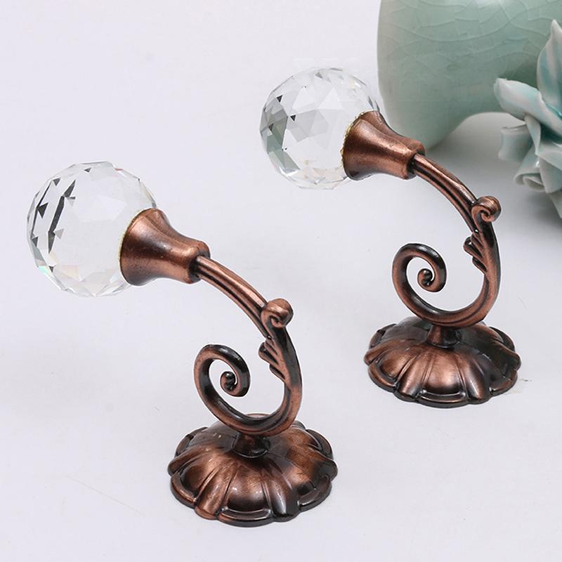 2Pcs Metal  Glass Curtain Holdback Wall Tie Back Hanger Hooks Decor