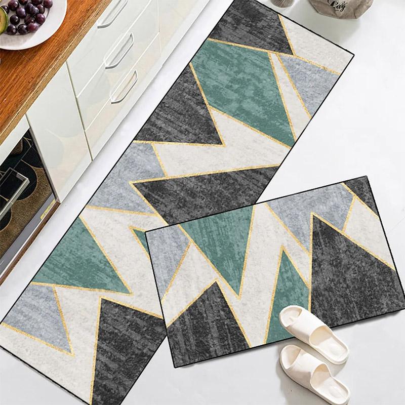 2PCS Kitchen Mats Non-slip Absorbent Door Mats Bedroom Door Mats Bathroom Mats Put Grey Mats Home Door Carpets
