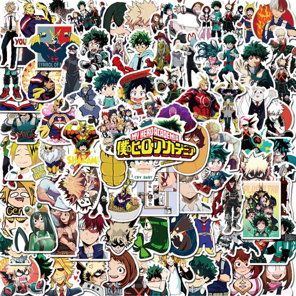 10/30/50/100 stuks Japanse Anime My Hero Academia Graffiti Stickers Cartoon Decals DIY Laptop Telefoon Helm Coole Manga Sticker Pakket gray
