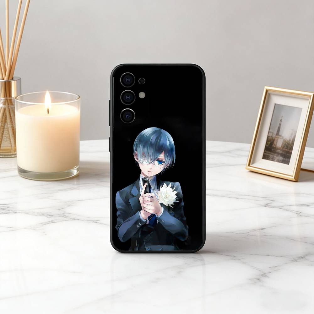 Black C-Ciel P-Phantomhive Butler Phone Case For Samsung S25,S24,S21,S22,S23,S30,Ultra,S20,Plus,Fe,Lite,Note,10,Black Cover