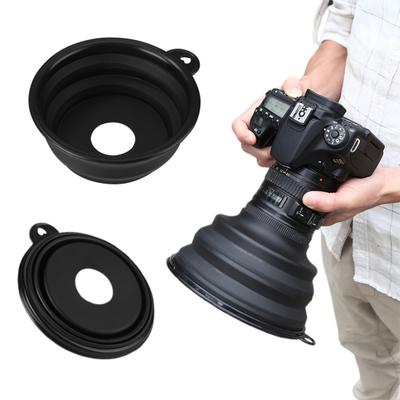 Silicone Lens Hood Reflection-Free Anti-Glass Cover for Camera Photos Videos Eliminate Reflections