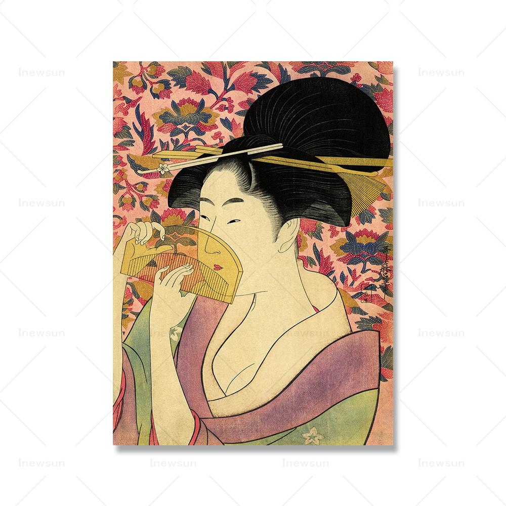 Japan Ukiyo Geisha Wall Art Canvas Painting Vintage Abstract Women Posters And Prints Wall Pictures For Kitchen Room Home Decor