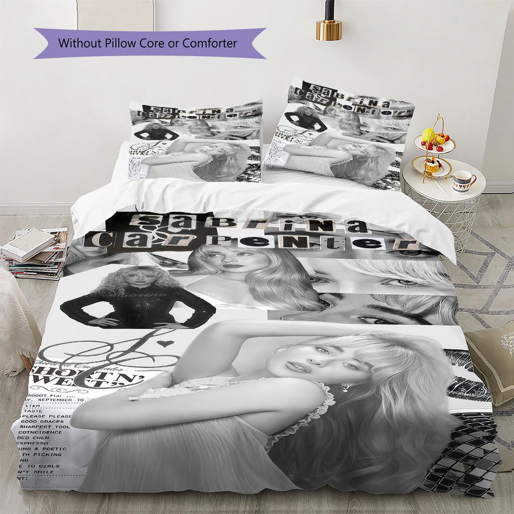 Sabrina Carpenter Bedding Quilt Set Quilt Cover Pillowcase Home Decoration Birthday Gift (1 * Duvet Cover + 2 * Pillowcase, Without Core)