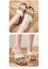 Breathable Rattan Slippers for Couples, All-Season Indoor Wear, Women's Woven Bamboo-Linen, Wooden Floor Friendly.