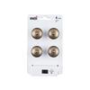 Boutons de meuble Rond Antik - Zamak laitonné - H.22mm - Blanc - Lot de 4