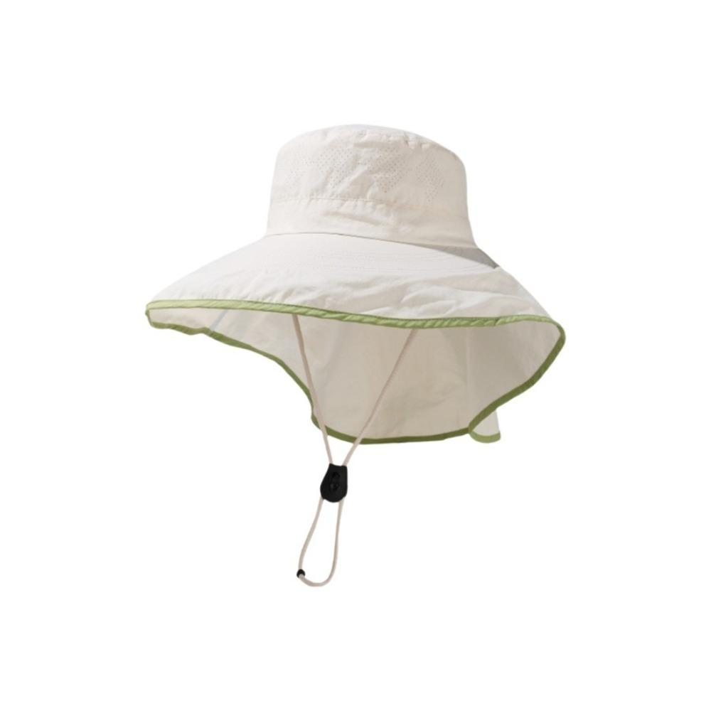 

Wide brim Sunshade Shawl Cap Solid Color Neck Cover Hiking Cap Sun Hat Neck Protection Hat Jogging бежевый
