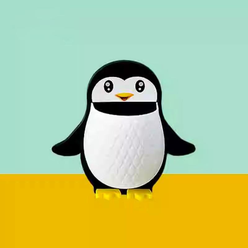 Cute Cartoon Penguin Wall Mounted Storage Holder With No Drill Installation Perfect For Bathroom Toothbrush Toiletry Organizer