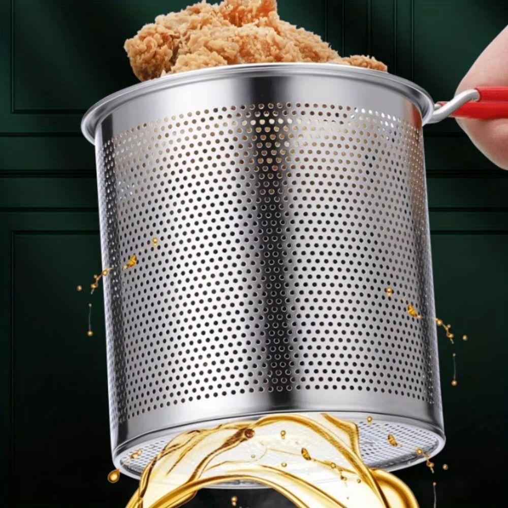 Stainless Steel Deep Frying Pot Detachable Handle Milk Warmer Pot Tempura Fryer Pan  French Fries