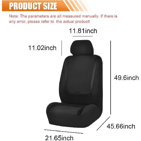 Car Seat Covers, Breathable Comfortable Automotive Seat Protectors, Anti-Slip Front Seats Covers Airbags Compatible, Universal Washable Vehicle