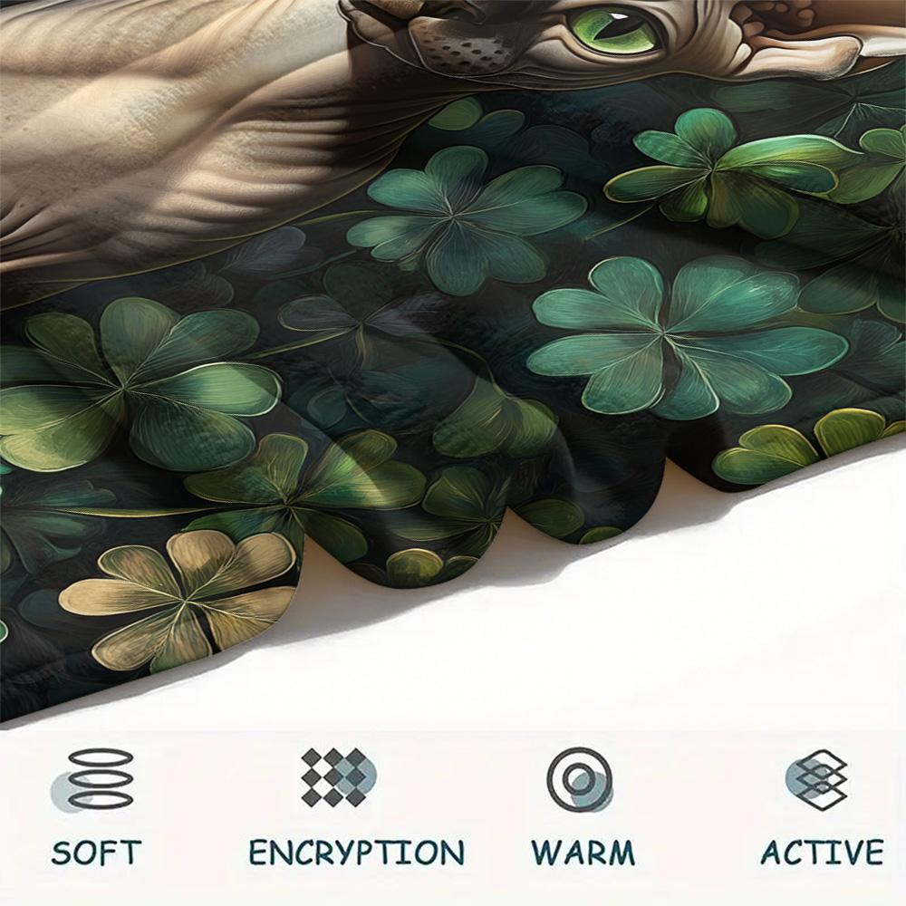Cat Women Print Flannel Blanket, High quality Comfortable for All Seasons, Home Decor, Warmth and Comfort