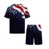 Conjunto de Pijama de Verano para Hombre Top de Manga Corta y Pantalones Cortos Tejido Suave Cómodo Transpirable Ligero Ropa de Casa Conjunto de Pijama