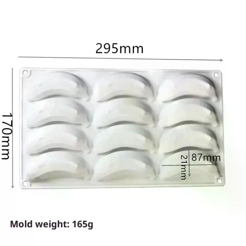 12 Zellen Bananen-Design Lebensmittelqualität Silikon Kuchenformen Frucht Mousse Kuchenform Dessert Backwerkzeuge Küchenbackgeschirr