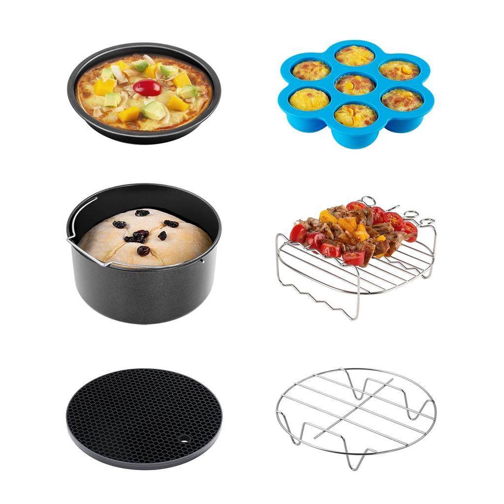 COSORI Airfryer Airfryer Compatible with All Air Fryers from To BPA Free Heat Fried Set of Cake Pizza Egg Bites Metal Holder with Silicone Skewer Air