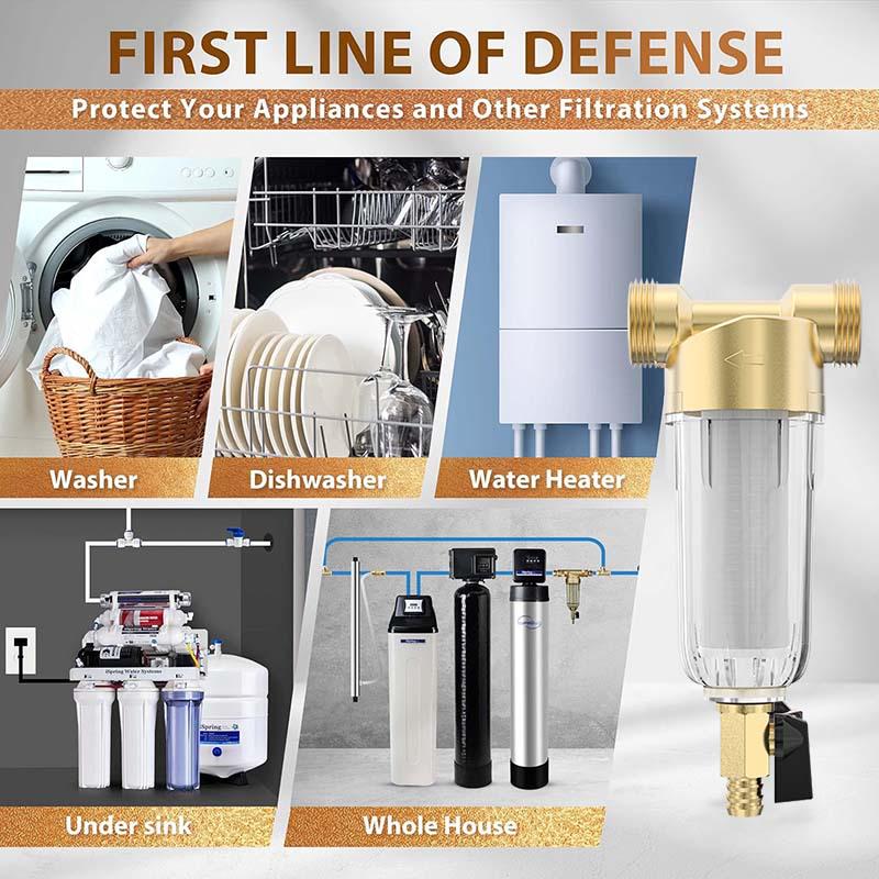 40 Micron Backwash Whole House Prefilter for Large Flow Water Purification