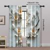 2pcs   Curtain Fabric 2D print elegant white flowers Polyester Easy Install (without rod) Versatile All Ldeal for Living Room &