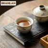 80ml Hand-painted Lotus Bamboo Shadow Teacup Creative Tea Bowl Set of Cups Tea-tasting Fragrance Cup Chazhan Master Cups Cafes
