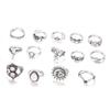 14pcs/Set Women Bohemian Vintage  Stack Rings Above  Blue Rings Set