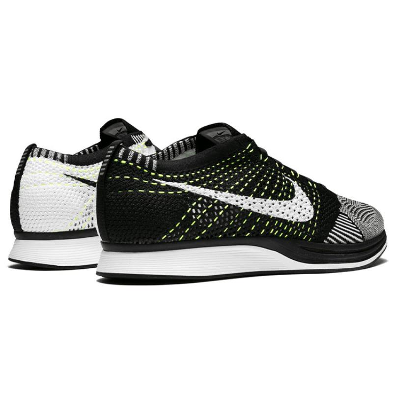 Nike Flyknit Racer Black White Volt Sneakers 526628-011