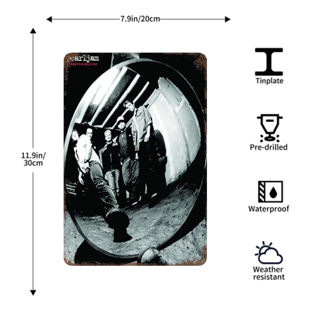 Pearl Jam Bands Metal Dekor Poster Vintage Blechschild Metallschild Dekorative Plakette für Pub Bar Man Cave Club Wanddekoration