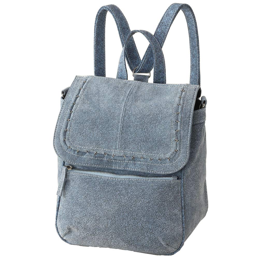 

shoulder mini soft navy Denim-style bag, 2-way backpack, size, cute, blue, a0021-1
