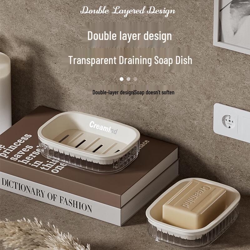 Двухъярусная мыльница TAYHEE кремового цвета со сливом