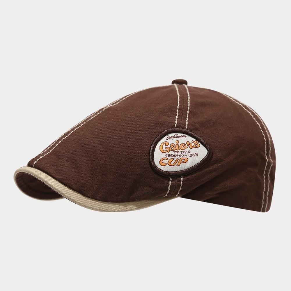 Embroidey Forward Hat Vintage Cowboy Caps Ins Newsboy Cap  Outdoor