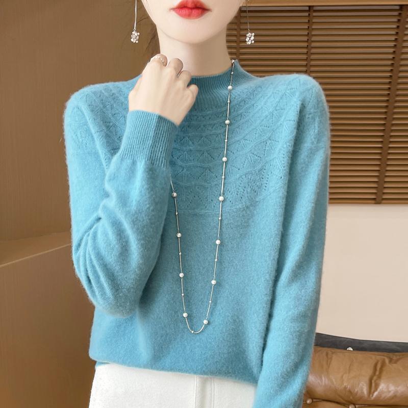 

Женский кашемировый свитер Qinghe кашемир 30% кашемир 70% шерсть теплый и модный универсальный осенне-зимний XXL синий