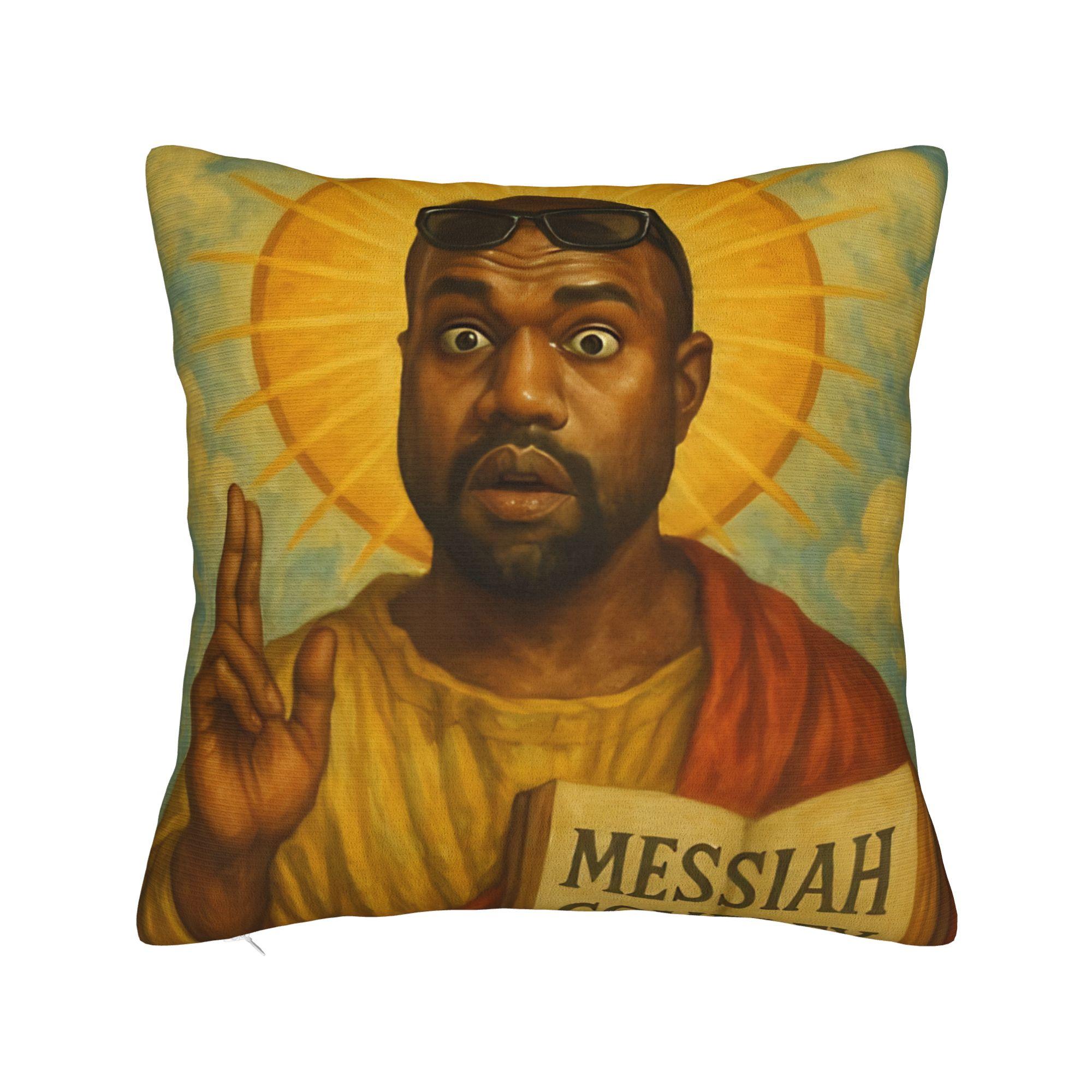 

Kanye Meme Xmas Pillow Cover Novelty Pillow Case For Sofa Home Decor Comfy Cushion Cover Gift 12x12Inch
