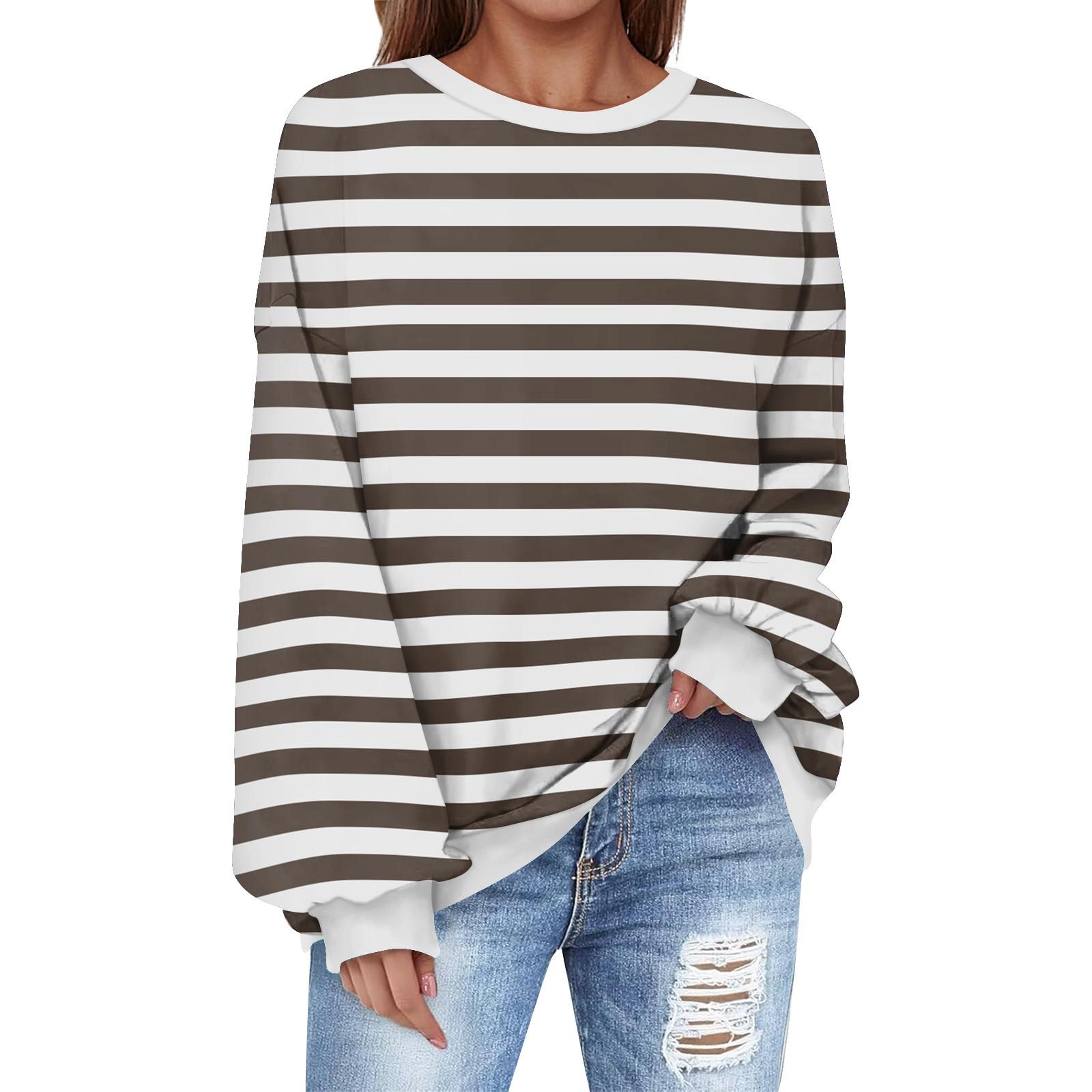 

Толстовка большого размера для женщин с круглым вырезом и принтом, с длинным рукавом, толстовка XXXL коричневый