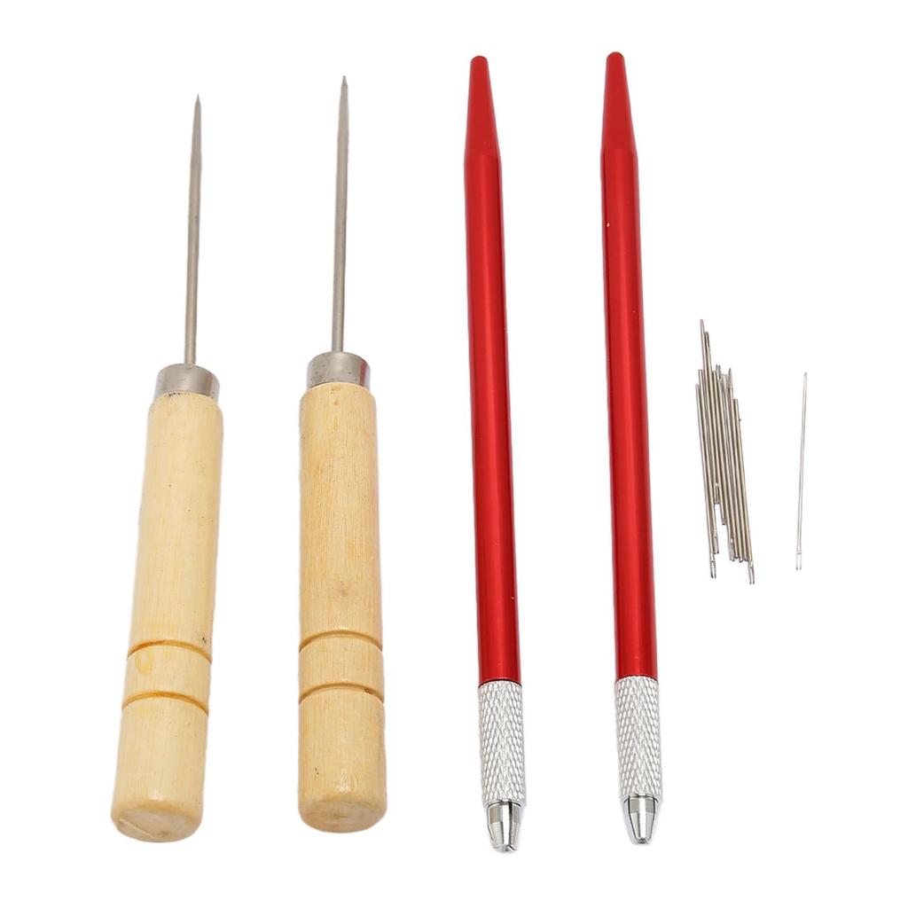 2pcs Doll Hair Rooting Holders with 10pcs 0.6mm Needle DIY Doll Hair Reroot Making Tool with Awl
