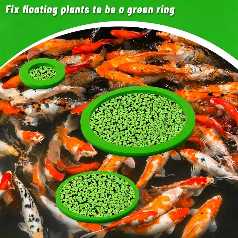 Set of 5 Water Floating Plant Holders Rings Fish Feeding Rings Square Round for FishTanks Plant Cultivation Supplies
