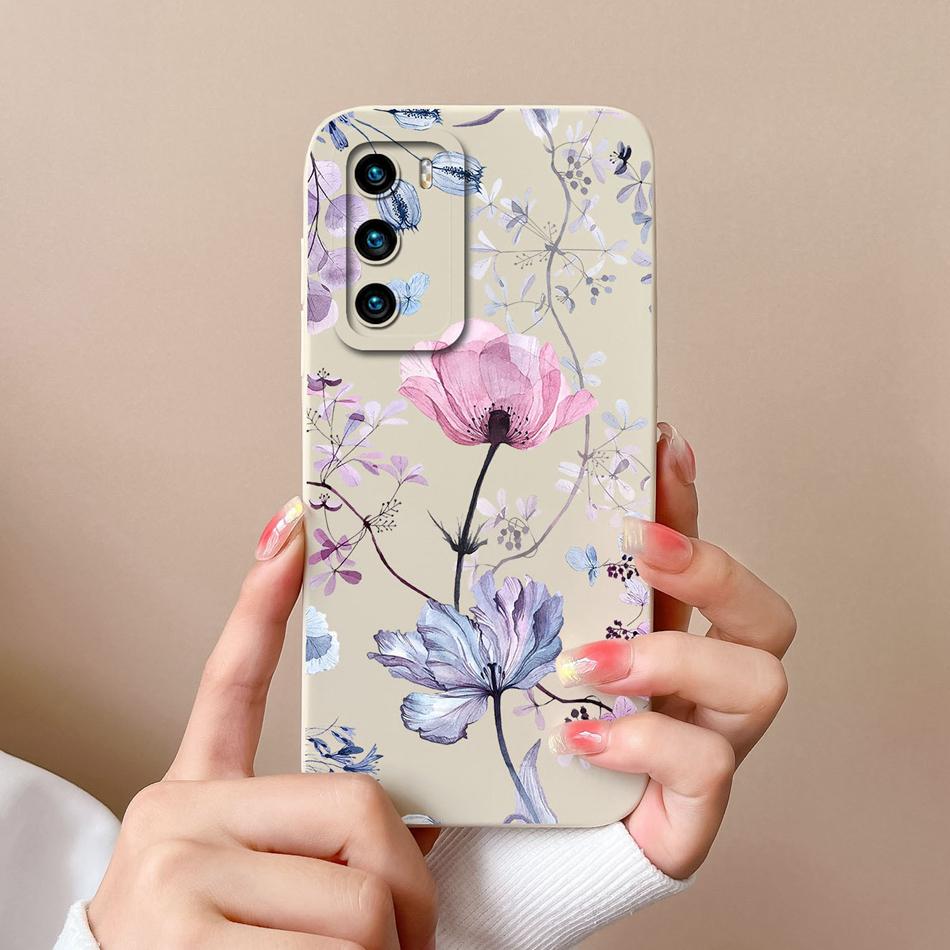 For Huawei P40 Pro Case Cute Cat Soft Liquid Silicone Full Coverage Anti Drop Bumper For HuaweiP40 P 40 P40Pro Candy Funda Shell