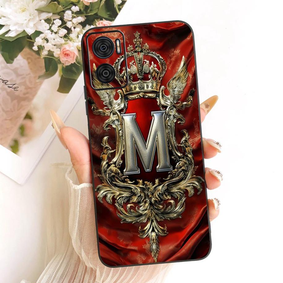For Motorola Moto E22i E22 E22s Case Luxury Crown Letters Soft Silicone Back Cover For MotoE22 E 22 E 22i E 22s Shockproof Funda
