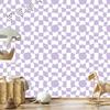 Wallpaper Casual Checkerboard White and Lavender 50x1000