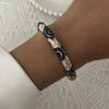 Colorful Metal Enamel Flower Bracelet For Women Ethnic Style Inlaid Zircon Floral Leaves Pattern Bangle Party Wedding Jewelry