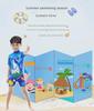 Kids' One-Piece Shark Swimsuit with Swim Cap - Korean Style, Quick-Dry, UV Protection for Boys In Small, Medium, and Large.