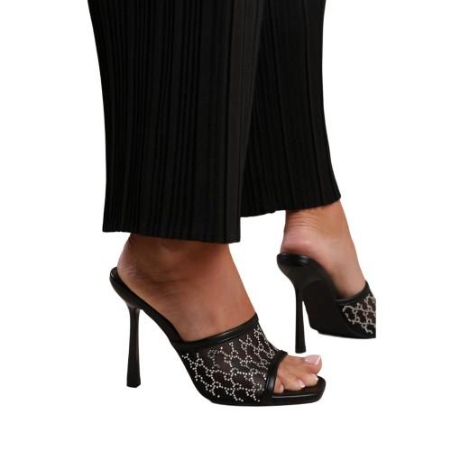 Where's That From Womens/Ladies Lisbon Diamante Mesh Peep Toe Mules