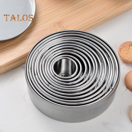 1 Set Circle Cookie Cutter Non-stick Multipurpose Stainless-Steel Practical Round Cookie Cutter Set Metal Baking Ring Kit Kitchen Supplies