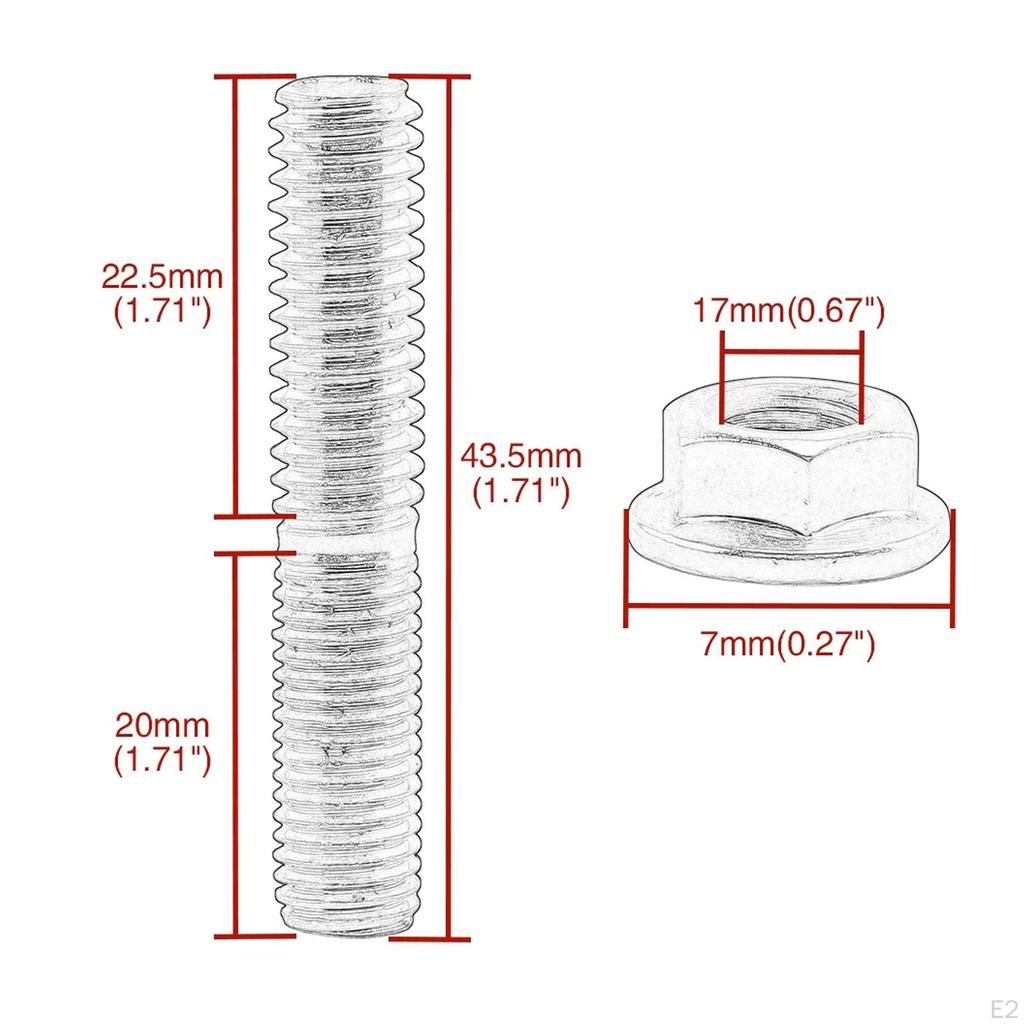 4x Motorcycle Exhaust Screws Nuts Spare Parts Replacement for Evolution