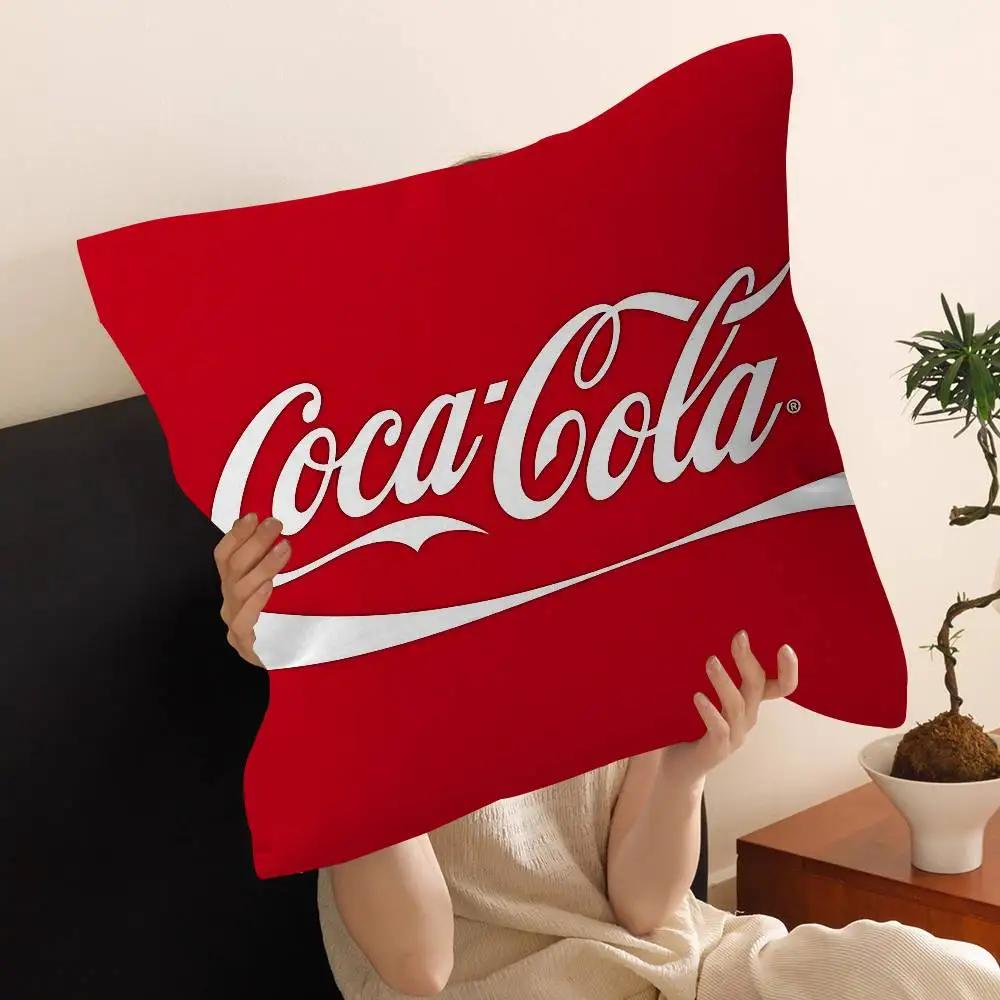 C-Cocas C-cola Vintage Logo Cushion Cover Polyester Sofa Cushions Decorative Throw Pillows Home Decoration Pillowcover