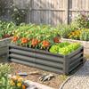 Rectangle Raised Garden Bed Box with Weatherized Steel Frame for Vegetables, Flowers, & Herbs, 120 cm x 60 cm x 30.5 cm, Light Grey