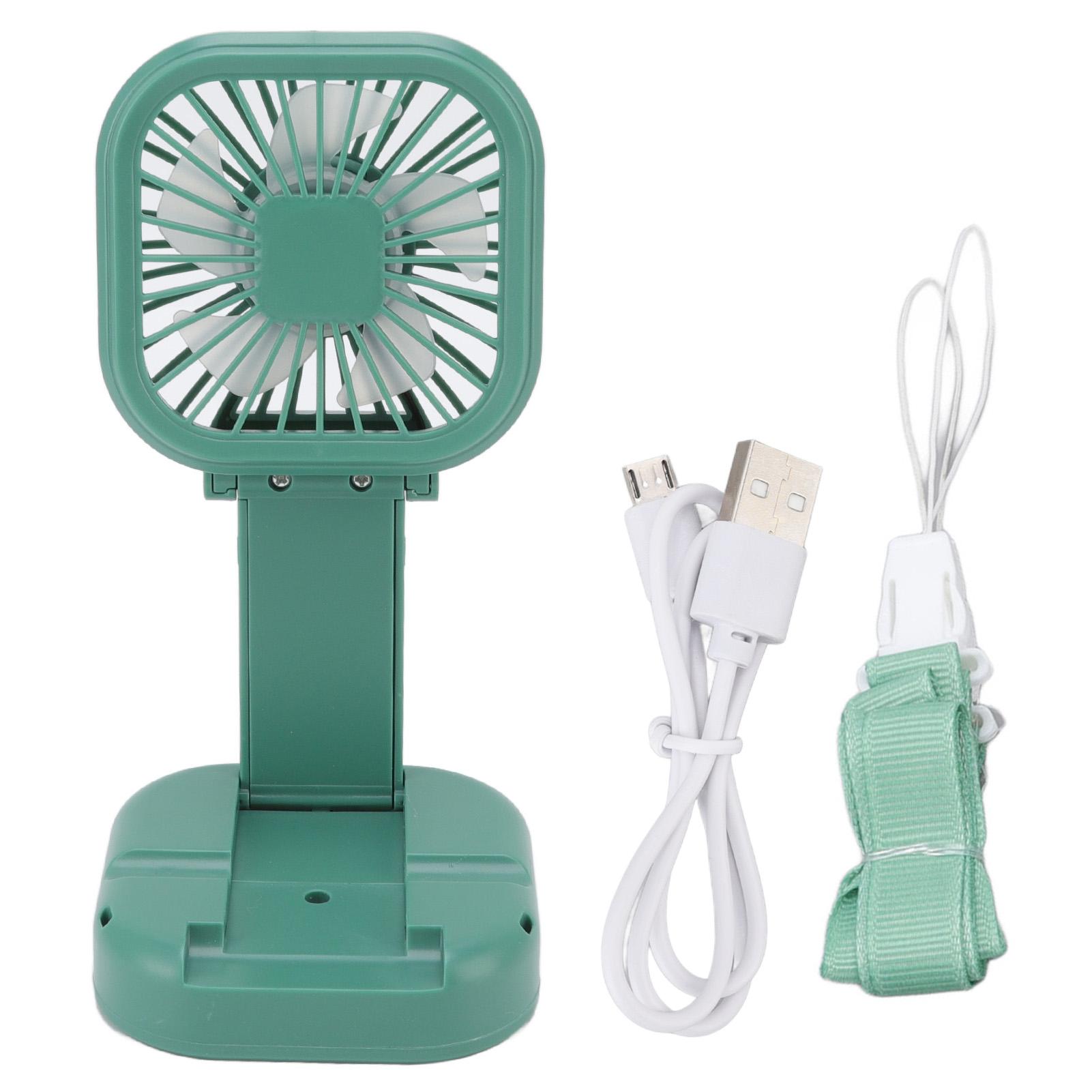 Portable Folding Fan 3   Wind Speed USB Powered Rechargeable Rotatable Handheld Desktop Small Fan